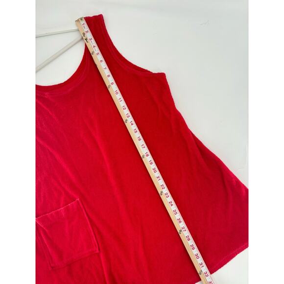 Glorias Fashion Vintage Dress Womens Large Red Terry Cloth Sleeveless Swim Cover - Picture 12 of 12